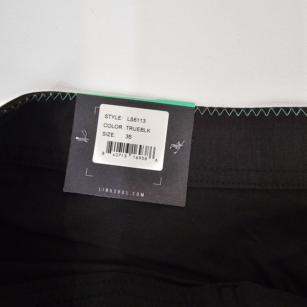 Linksoul Boardwalker Shorts Mens 35 Black Boardshorts Land And Sea 6 Pockets - Picture 3 of 13